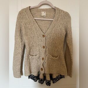 Anthropologie Far Away From Close Wool Sweater Cardigan Top